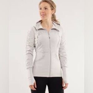 Lululemon dance studio jacket full zip ivory‎ casual womens size 6